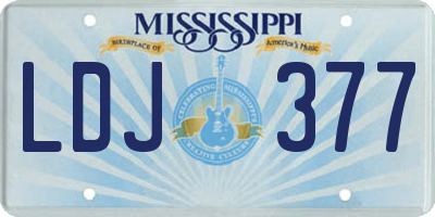 MS license plate LDJ377