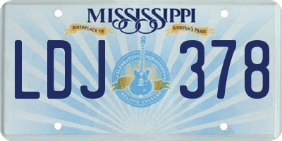 MS license plate LDJ378