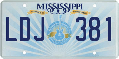 MS license plate LDJ381
