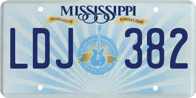 MS license plate LDJ382