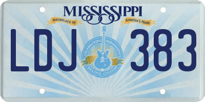 MS license plate LDJ383
