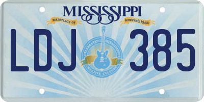 MS license plate LDJ385