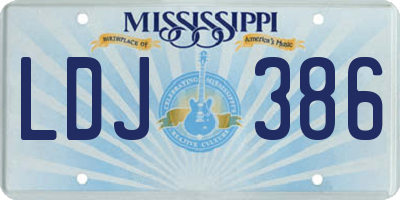 MS license plate LDJ386