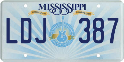 MS license plate LDJ387