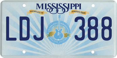 MS license plate LDJ388