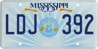 MS license plate LDJ392