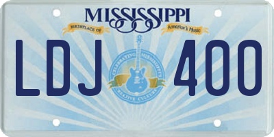 MS license plate LDJ400