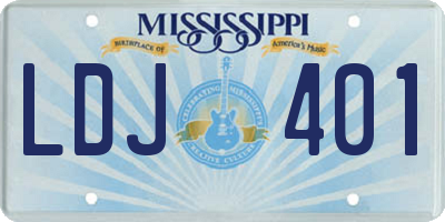 MS license plate LDJ401