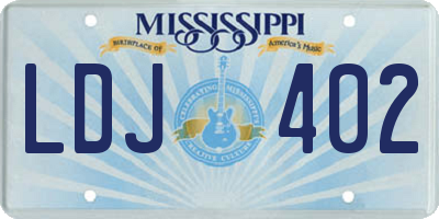 MS license plate LDJ402