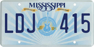 MS license plate LDJ415
