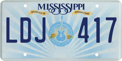 MS license plate LDJ417