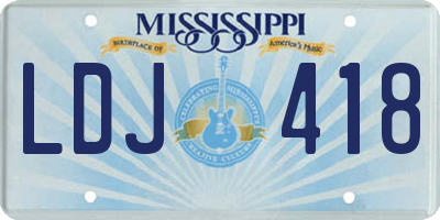 MS license plate LDJ418