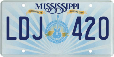 MS license plate LDJ420
