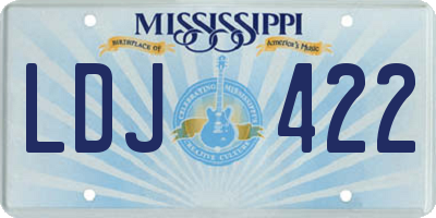 MS license plate LDJ422