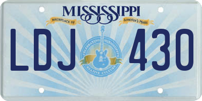 MS license plate LDJ430