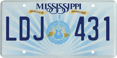 MS license plate LDJ431