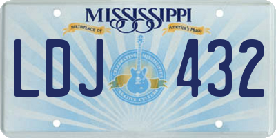 MS license plate LDJ432