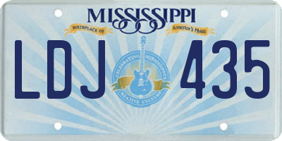 MS license plate LDJ435