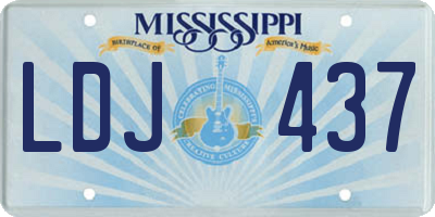 MS license plate LDJ437