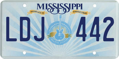 MS license plate LDJ442