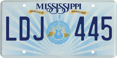 MS license plate LDJ445