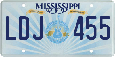 MS license plate LDJ455