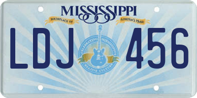 MS license plate LDJ456