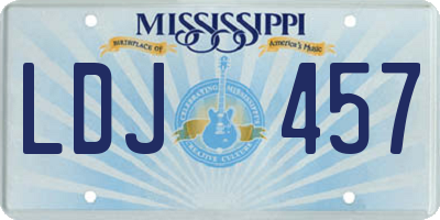 MS license plate LDJ457
