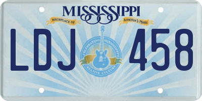 MS license plate LDJ458