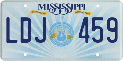 MS license plate LDJ459
