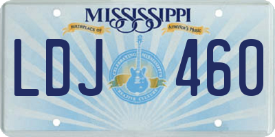 MS license plate LDJ460
