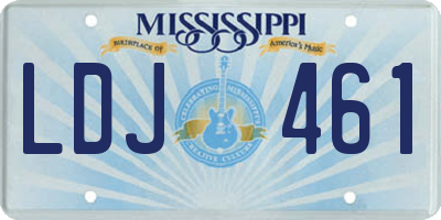 MS license plate LDJ461