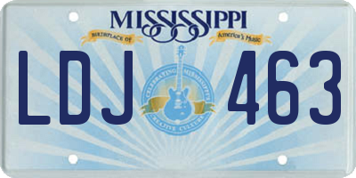 MS license plate LDJ463