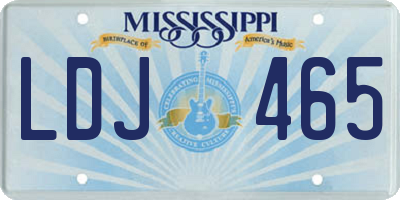 MS license plate LDJ465