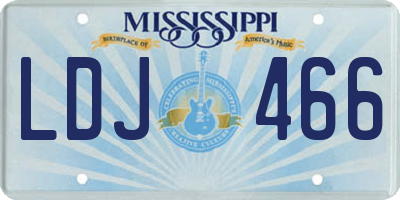 MS license plate LDJ466