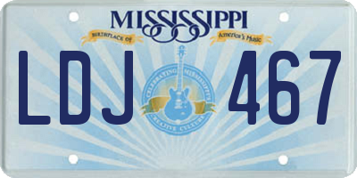 MS license plate LDJ467