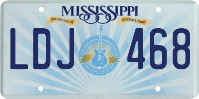MS license plate LDJ468