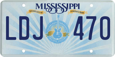 MS license plate LDJ470