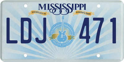 MS license plate LDJ471