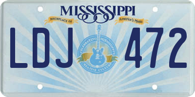 MS license plate LDJ472