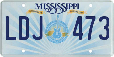 MS license plate LDJ473