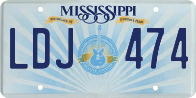 MS license plate LDJ474