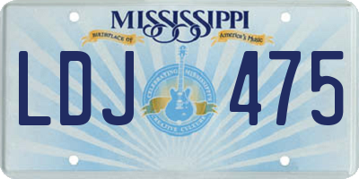 MS license plate LDJ475