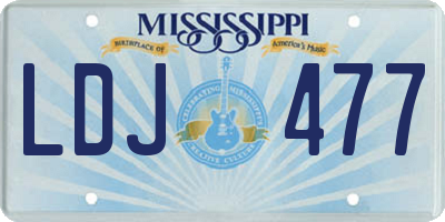 MS license plate LDJ477