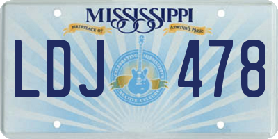 MS license plate LDJ478