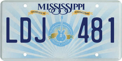 MS license plate LDJ481