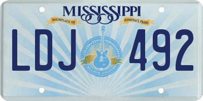 MS license plate LDJ492