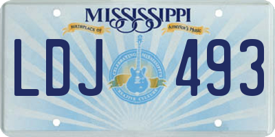 MS license plate LDJ493
