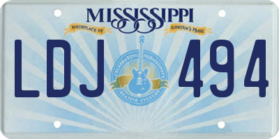 MS license plate LDJ494