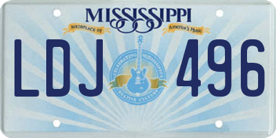 MS license plate LDJ496